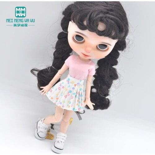 1pcs Blyth Doll Clothes fashion T-shirt, short skirt and sneakers for Blyth Azone OB23 OB24 1/6 doll accessories