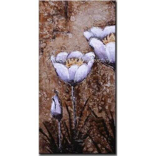 Mintura Art Hand-Painted Abstract Flower Oil Painting on Canvas Modern Wall Art Picture For Living Room Home Decoration No Frame