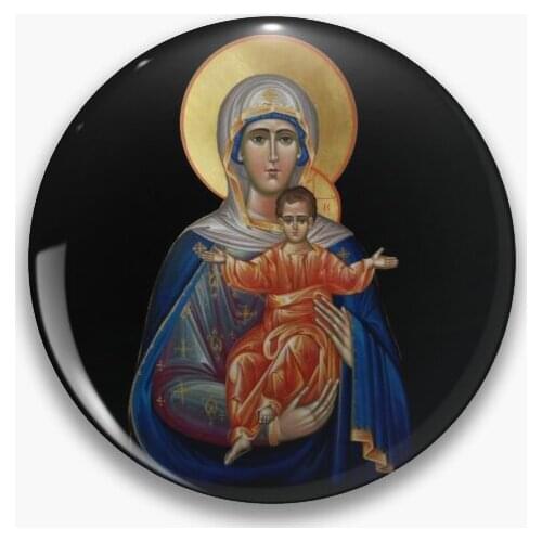 Mary Mother Of Jesus Soft Button Pin Metal Cartoon Women Badge Jewelry Creative Lapel Pin Fashion Clothes Brooch Cute Lover