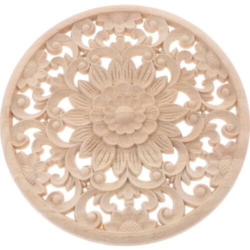 Wall Decor Floral Carved Corner Applique Wooden Carving Furniture Wall Frame Craft Window Side Lintels Appliques