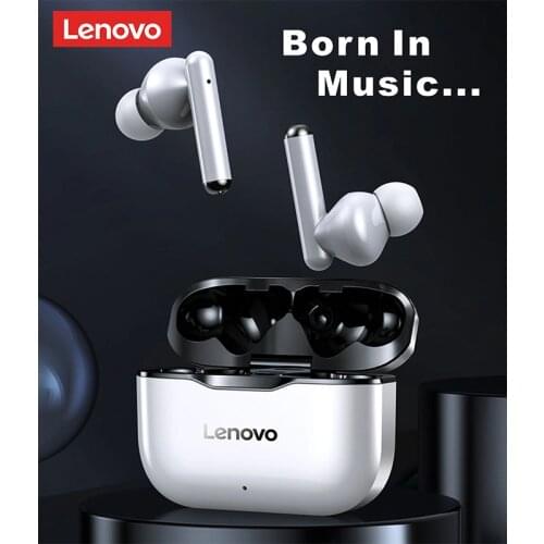 Original Lenovo LP1 TWS Wireless Earphone Bluetooth-compatible 5.0 Dual Stereo Noise Reduction Bass Touch Control Long Standby