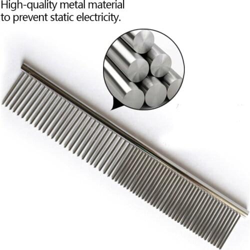 Pet Dematting Comb - Stainless Steel Pet Grooming Comb for Dogs and Cats Gently Removes Loose Undercoat, Mats, Tangles and Knots