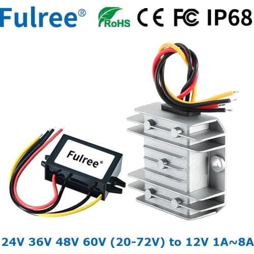 24V 36V 48V 60V (20-72V) to 12V 1A 3A 5A 8A DC DC Buck Power Converter 24Vdc 36Vdc 48Vdc 60Vdc to 12Vdc Step Down Voltage Module