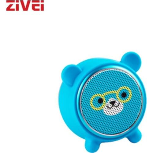 ZIVEI Pet Portable Wireless Speaker with Hi-Res 3W Audio Bass, Pairable Speakers for Outdoor or Office home, Cute Blue Bear