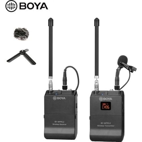 BOYA BY-WFM12 Professional VHF Wireless Microphone System for iPhone Android Smartphones Video DSLR Camcorders Audio Recorders