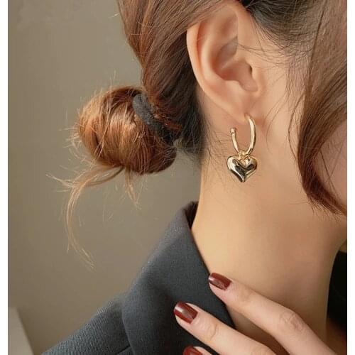 925 Sterling Silver Tassel Heart Charm Drop Earrings For Women Korean Party Jewelry Wholesale eh270