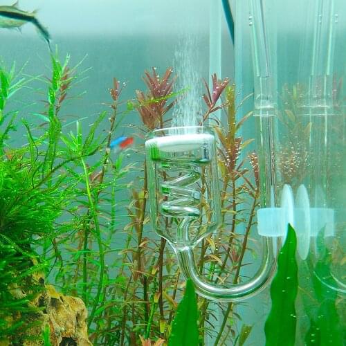 Glass Spiral CO2 Diffuser Bubble Counter for Aquarium Planted Tank Diffusor for CO2 Generator Cylinder Aquarium Accessories