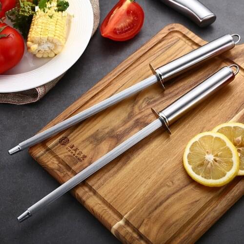 Knife Sharpening Rod 12 Inch Kitchen Honing Steel Knife Sharpening Carbon Steel Durable Stainless Steel Knife Sharpener