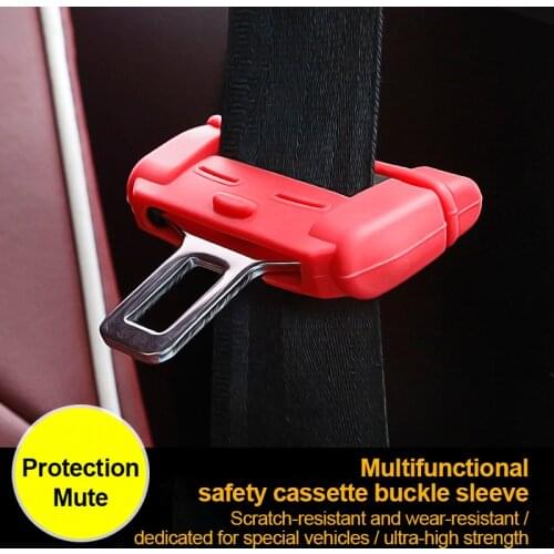 Universal Car Auto Seat Belt Buckle Silicone Covers Clip Anti-Scratch Cover Accessories Seat Belt Bracket Interior Parts