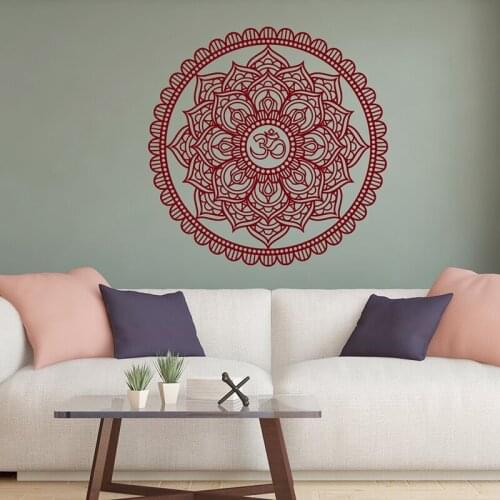 YOYOYU Mandala Vinyl Decorative Wall Stickers Lotus Flower Namaste Bohemian Removeable Decal Bedroom Home Art Poster ZX377