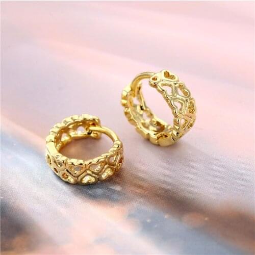 Love Buckle Geometric Jewelry Womens Copper Plated Gold Peach Heart Cute/romantic Factory Earrings for Girls European Wedding