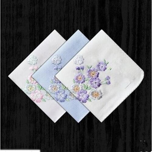 Lady big sweat cotton handkerchief embroidered Double thick cotton towel handkerchief paragraph