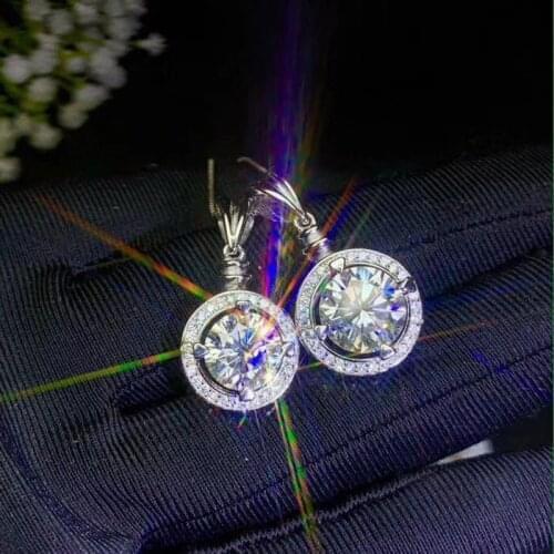 Shinning 3ct Lab Moissanite Pendant 925 Sterling Silver Charm Wedding Pendants Necklace For Women Party Choker Jewelry Gift