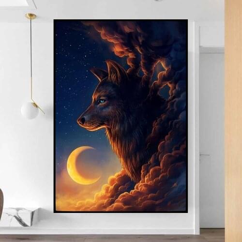Animal Canvas Art Posters Abstract Wolf Canvas Paintings Nordic Wall Prints Modern Art Pictures for Living Room Home Decor