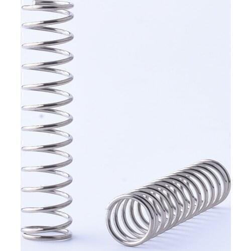 1.5x22mm Compression Spring, 1.5mm Wire Diameter, 22mm Outer Diameter, 10-50mm Free Length, Stainless Steel Coil Metal Spring