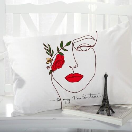 1pc Pillow cover Pillow case Luxury Bedding Pillowcase Pillowcovers decorative 50x70 Customizable size 3D Print Woman red