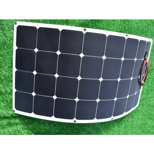 100W ETFE SUNPOWER semi-flexible solar panel 32pcs solar cells 18V battery charging