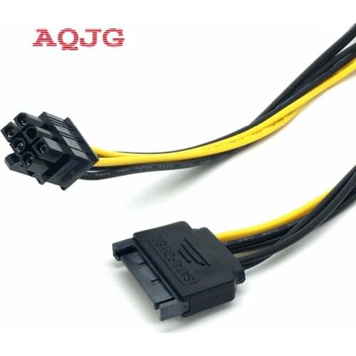 15pin SATA Power to 6pin PCI-E PCI Express Adapter Cable Video Card AC Wholesale SATA 15pin male to 6pin PCI Express Card Power