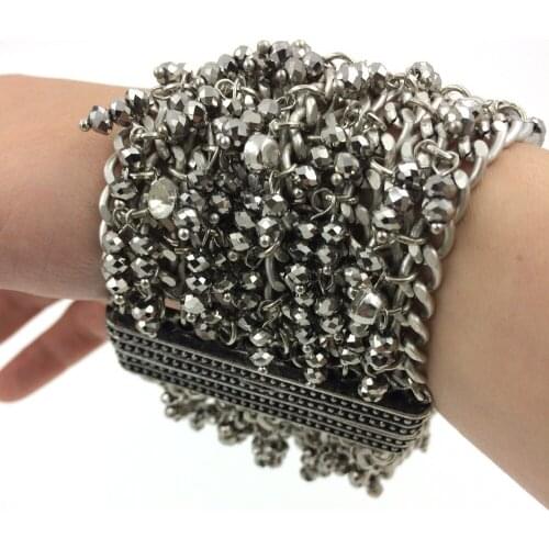 2015 New European Jewelry Suppliers chain Bracelet multi-layer bangles for women Restoring ancient bangle