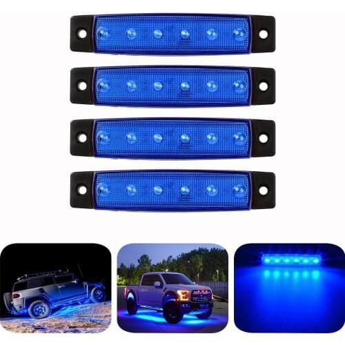 Blue 4 Pods LED Rock Lights For JEEP Offroad Truck UTV ATV Boat Underbody Light 12V 6-SMD