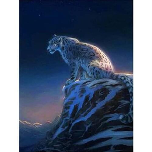 5D Diy Full Square/Round Drill Diamond Painting Leopard Handmade Gift Diamond Embroidery Animal Mosaic Rhinestone Kit Home Decor