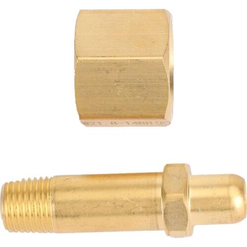 Areyourshop Brass Nut & Nipple w/ Washer Fittings 1/4" NPT x W21.8 Dextral Rotation