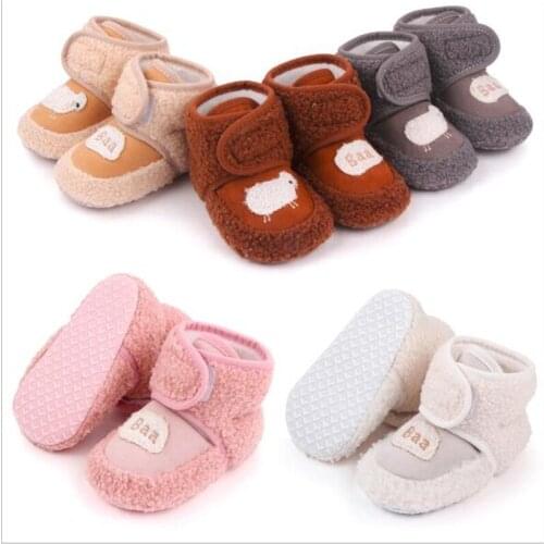 New Baby Winter Plush Boots Newborn Soft First Walkers Antislip Infants Boys Girls Warm Shoes