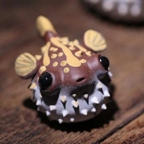 Tea Pet Puffer Fish Ornaments Creative Marine Goldfish Tea Favorite Ornaments Kung Fu Tea Set