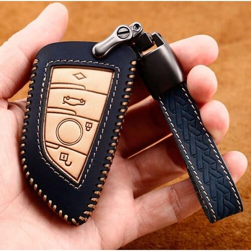 Fashion leather Car Remote Key Case Cover For BMW 1 3 4 5 6 7 Series X1 X3 X4 X5 X6 F30 F34 F10 F07 F20 G30 F15 F16 E34 E46 E60