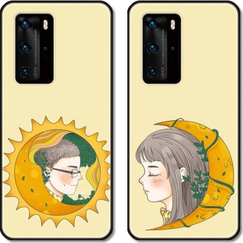 Couple Phone Case For Huawei Honor 20 10 9 8 N Pro Lite A C RU black cell shell