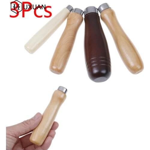 3Pcs Wooden File Handle Fit Home Tool Stainless Steel Ring Hardwood DIY Gifts