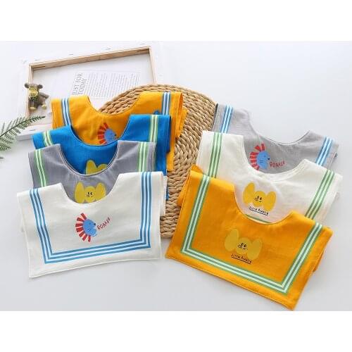 Baby Square Bib Korean Style Saliva Towel Baby Cotton Bib Solid Color Childrens Bibs