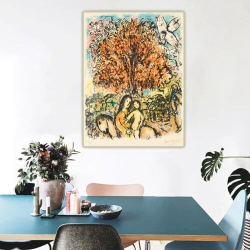 Holover Canvas Oil Painting Marc Chagall"The Holy Family,1970"Surrealism Aesthetic Jewish Culture Poetic Wall Home Decoration