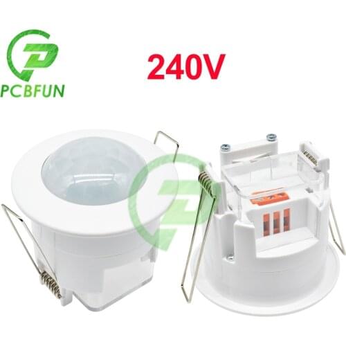 240V 100V Infrared Body Motion Sensor Switch PIR Motion Human Body Sensor Detector Home Office 360 Degree Auto Detect Recessed