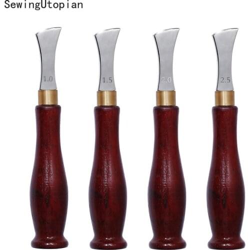 1/1.5/2/2.5mm Leather Edge Creaser Stainless Steel Shallow Slot Edge Lineer Pressure Edge Device Trimmer Crimping Leather Tools