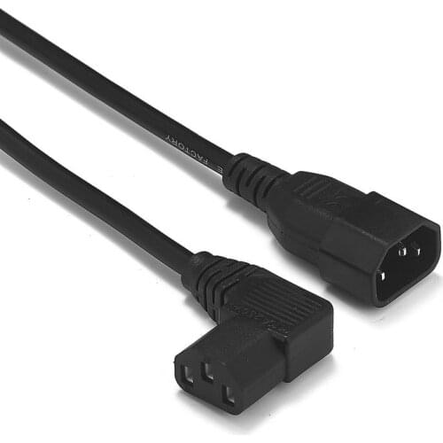 UPS C13 to C14 Power Cord Cable 2m 0.75mm Angle Right IEC C13 C14 Power Cable For PC Computer Monitor PDU PSU TV DMX Stage Light