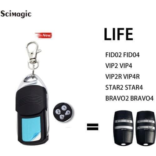LIFE FIDO 2, FIDO 4, VIP 2, VIP 4 garage door remote control replacement 433MHz rolling code remote transmitter