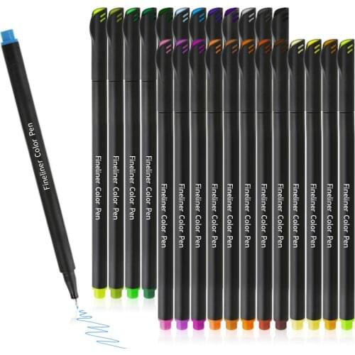24 Color Bullet Journal Pens Fine Point Pen Drawing Fineliner Markers for Writing Sketch Coloring Book Taking Office Supplies