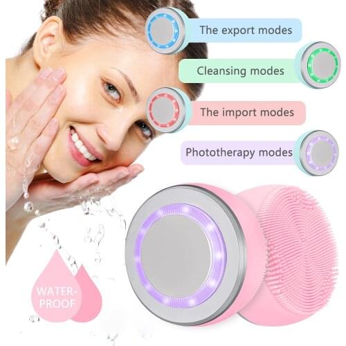 Mini Electric Facial Cleansing Brush Silicone Sonic Face Cleaner Massager Washing Brush Skin Care Ultrasonic Beauty Instrument