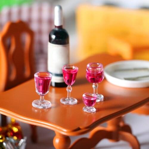 Dollhouse Mini Table Prop Wineglass Simulation Goblet Cocktail Holder Toy Decor