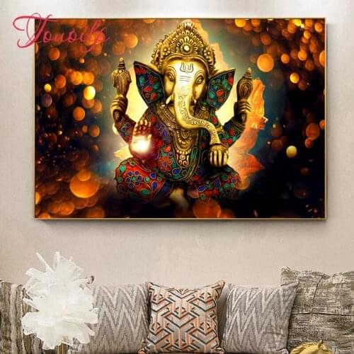 Touoilp 5D diamond embroidery stitch crystal square&round diamond sets decorative diy Ganesha Gods 5d diamond painting mountain