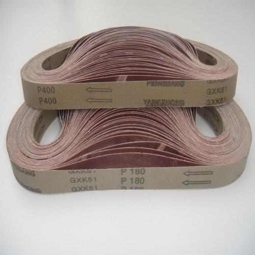 NEW 10pcs 762*25mm Brown corundum sand belt Brown alumina Abrasive Sanding Belt for Metal belt grinder GXK51