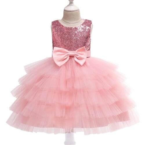 2 3 4 5 6 7 8 Years Girls Dress Summer Sequins Little Princess Dress Christmas Birthday Party Costume High Quality Kids Clothes