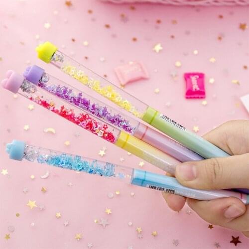 1pcs Cute Fairy Pen Creative Quicksand Gradient Sequins Gel Pen Student Stationery Pen for Writing Kawaii School Supplies
