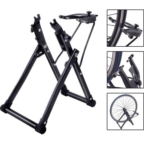 Foldable Bike Wheel Truing Stand Home Mechanic Truing Stand Maintenance Truing Stand Holder Support Bike Repairing for 16" - 29"