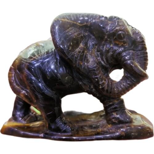 1pcs Tigers Eye Stone Elephant Animal Healing Chakra Specimen Figurine home decoration Gifts for children