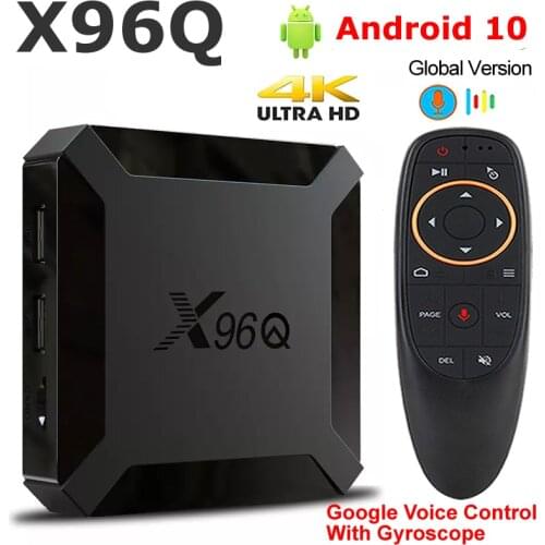 X96Q Android 10.0 Smart TV Box Allwinner H313 Quad Core 2G 16B 4K Youtube Set Top Box Media Player Support Voice Control H.265