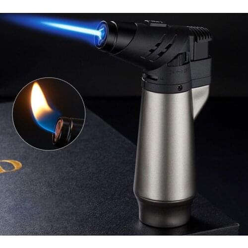 Windproof Welding Torch Open Flame Dual Purpose Butane Gas Lighters Camping BBQ Kitchen Ignition Tool Cigar Cigarette Lighters