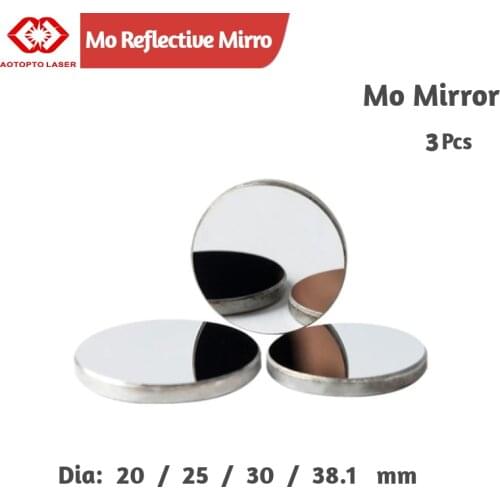 High Quality Mo Mirror Dia. 15 19.05 20 25 30 38.1mm THK 3mm for CO2 Laser Engraving Cutting Machine Pack of 1Pcs/3 Pcs