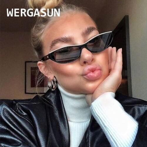 WERGASUN Small Cat Eye Sunglasses Women Men Trendy Vintage Brand Designer Gradient Lens Sun Glasses Female Eyewear UV400